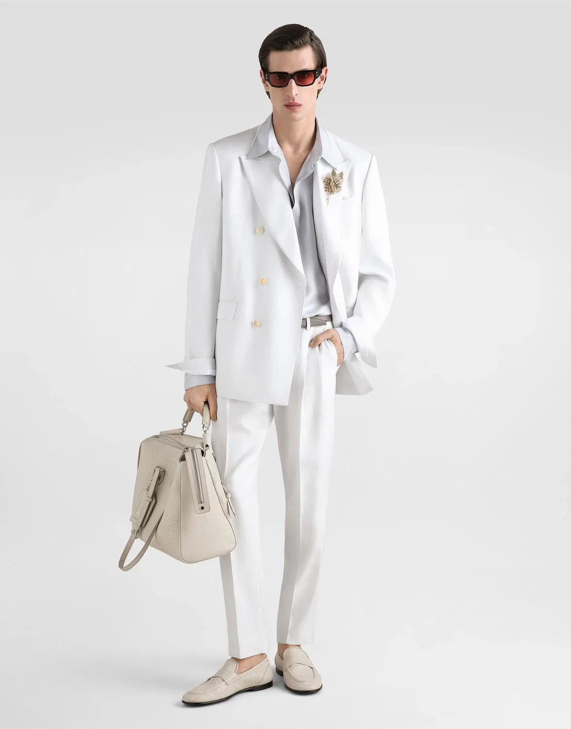 Вискозные брюки DOLCE & GABBANA, белый — фото 2