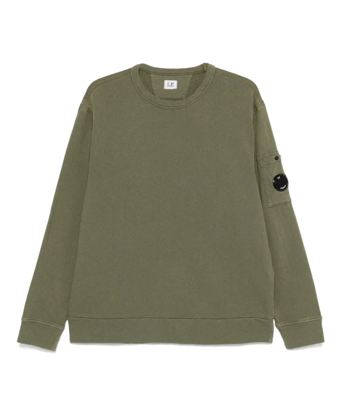 

Хлопковый свитер Lente из флиса C.P. Company, зеленый