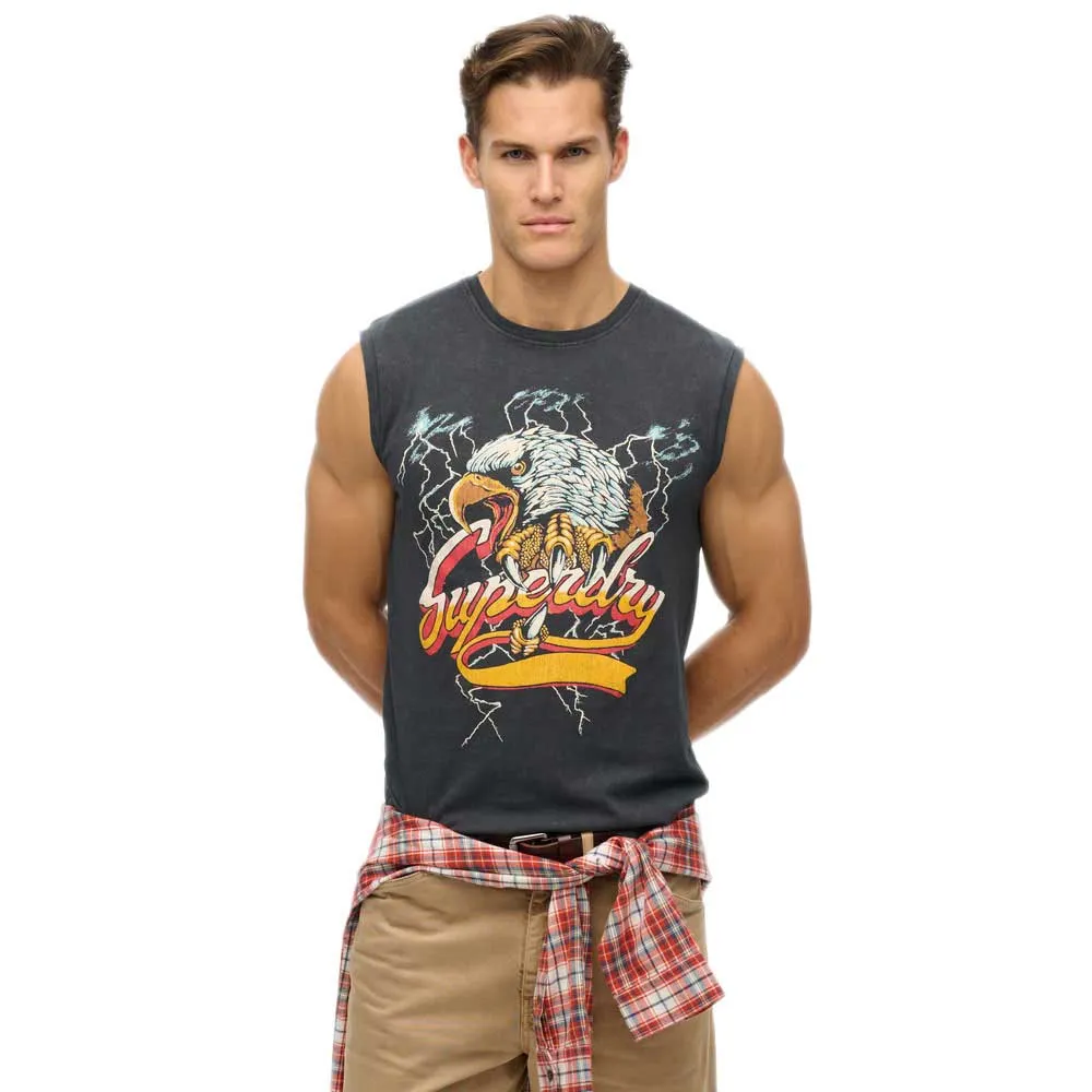 

Футболка без рукавов Superdry Biker Rock Relaxed, черный