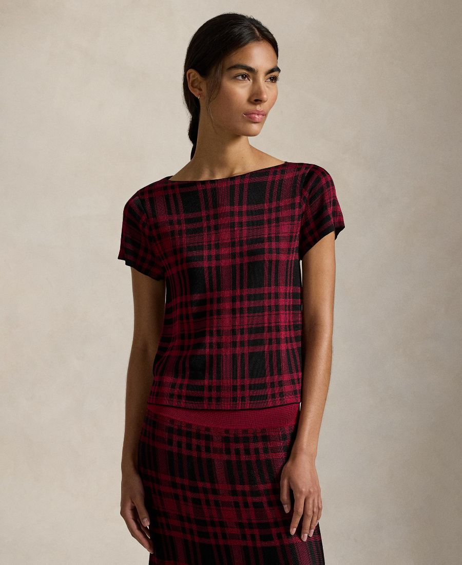 

Женский свитер с коротким рукавом Polo Ralph Lauren, Polo Black/Fireside Red