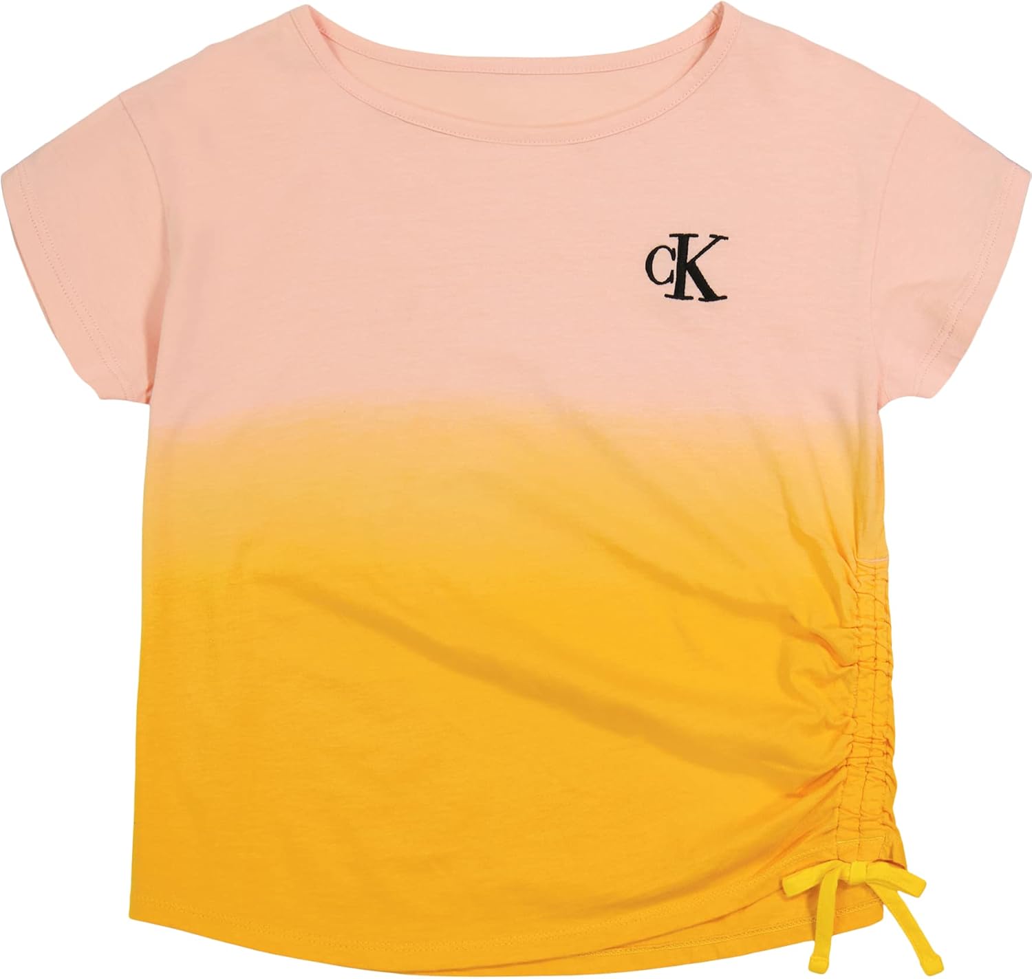 

Футболка с короткими рукавами и логотипом Calvin Klein для девочек, завязывающейся спереди и без этикетки внутри, Peach Ombre, Оранжевый, Футболка с короткими рукавами и логотипом Calvin Klein для девочек, завязывающейся спереди и без этикетки внутри, Pea