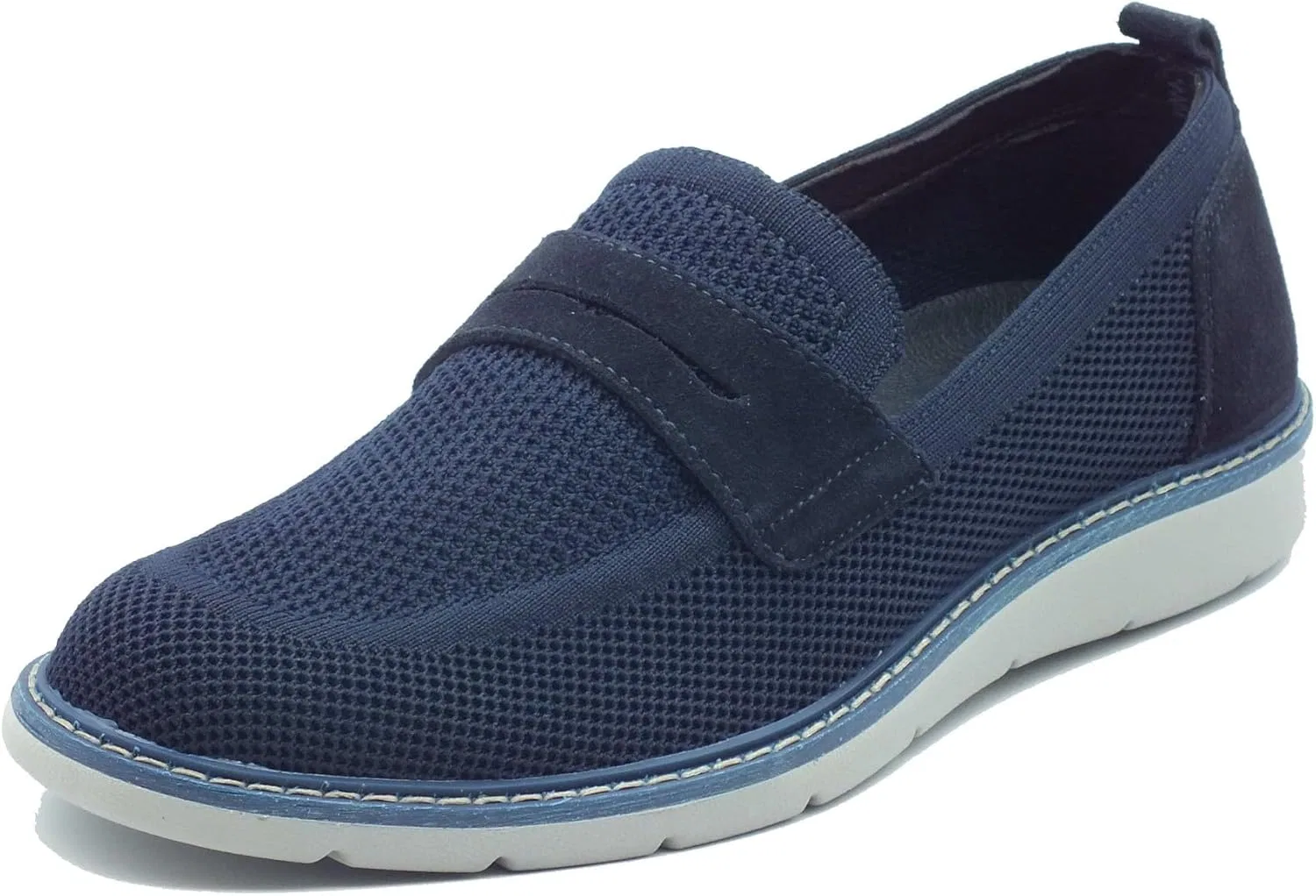 IGI&Co 1103900 T.Recy Мужские мокасины из синей замши и синей ткани