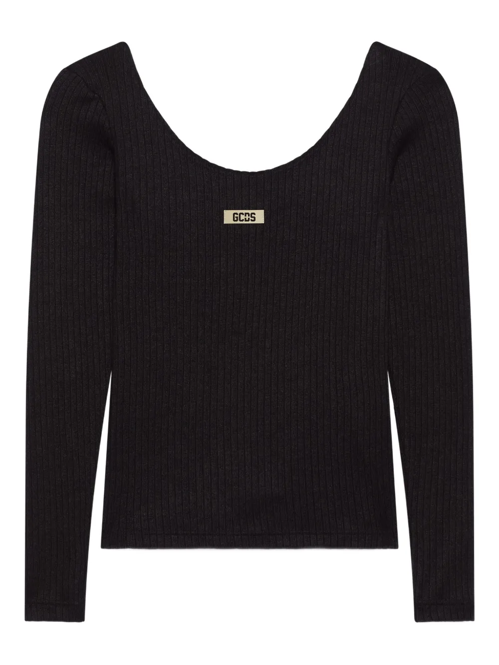 

Футболка в рубчик с длинными рукавами Gcds, черный