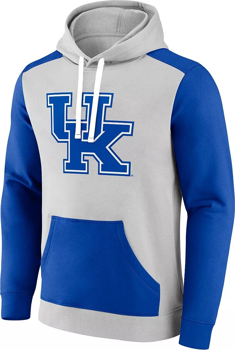 

Мужская серая толстовка с капюшоном NCAA Kentucky Wildcats серого цвета с цветными блоками