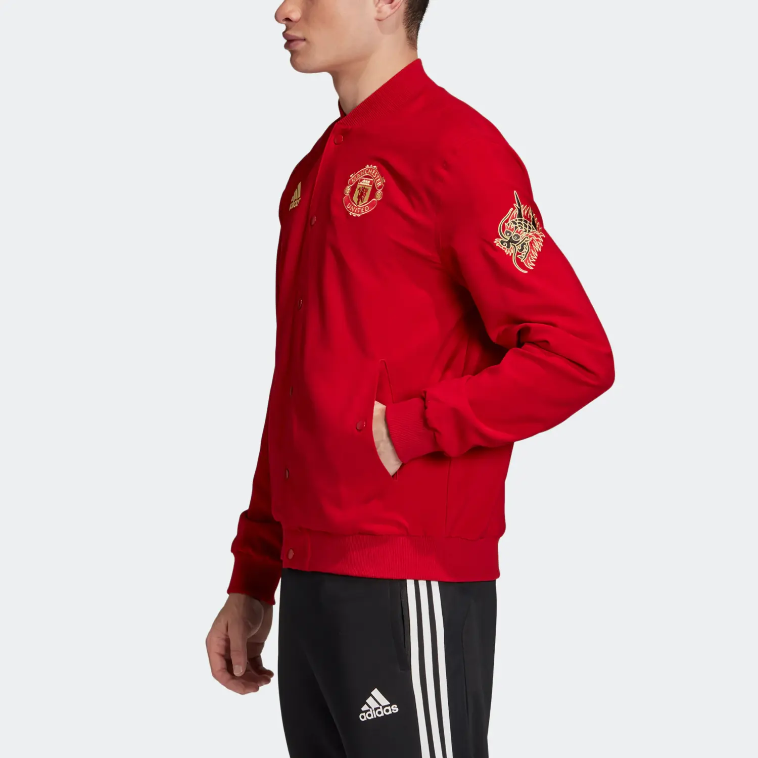 MUFC Куртка мужская красная Adidas, красный — фото 4