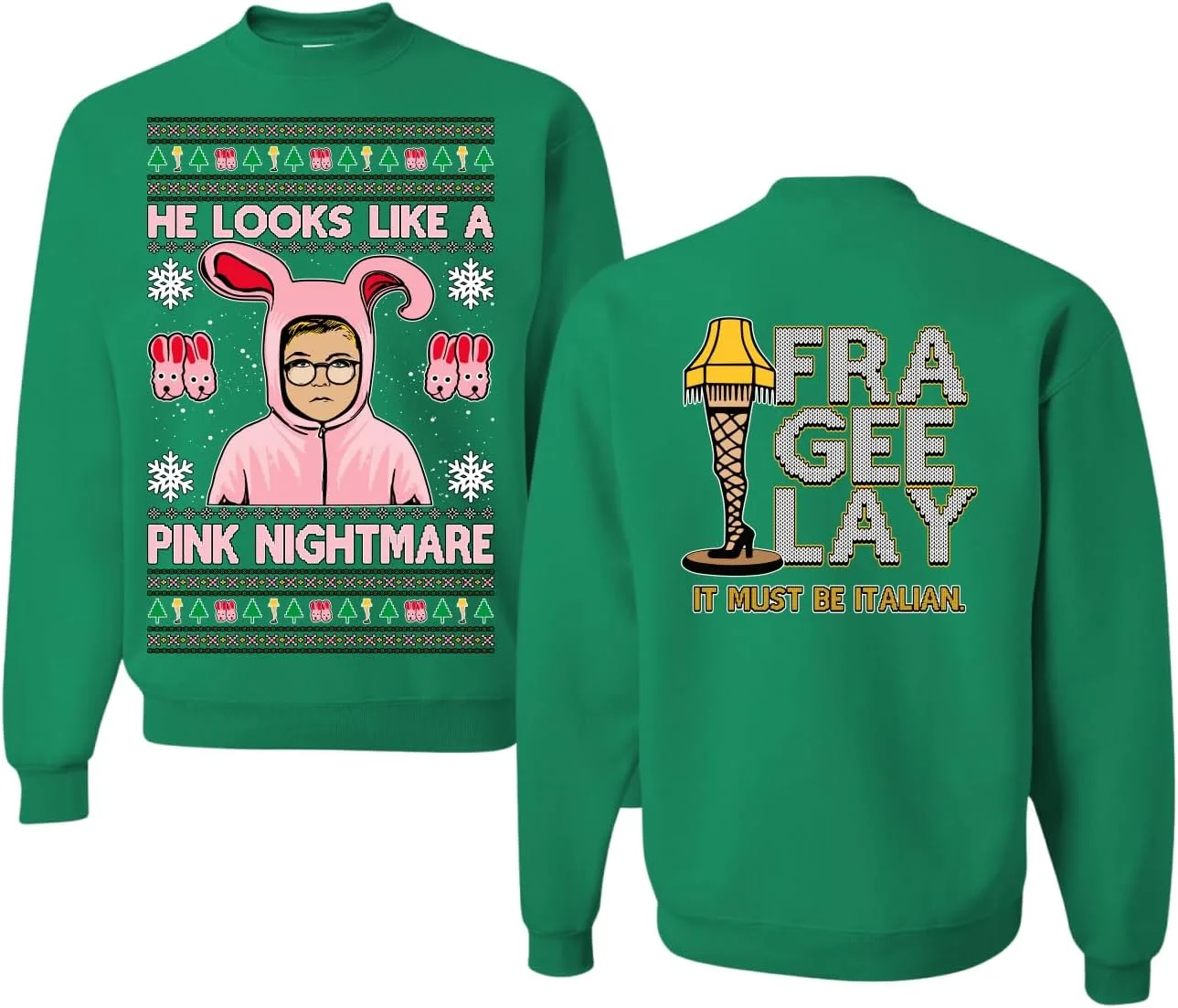 

Wild Bobby He Looks Like A Pink Nightmare Story свитер Ugly Christmas