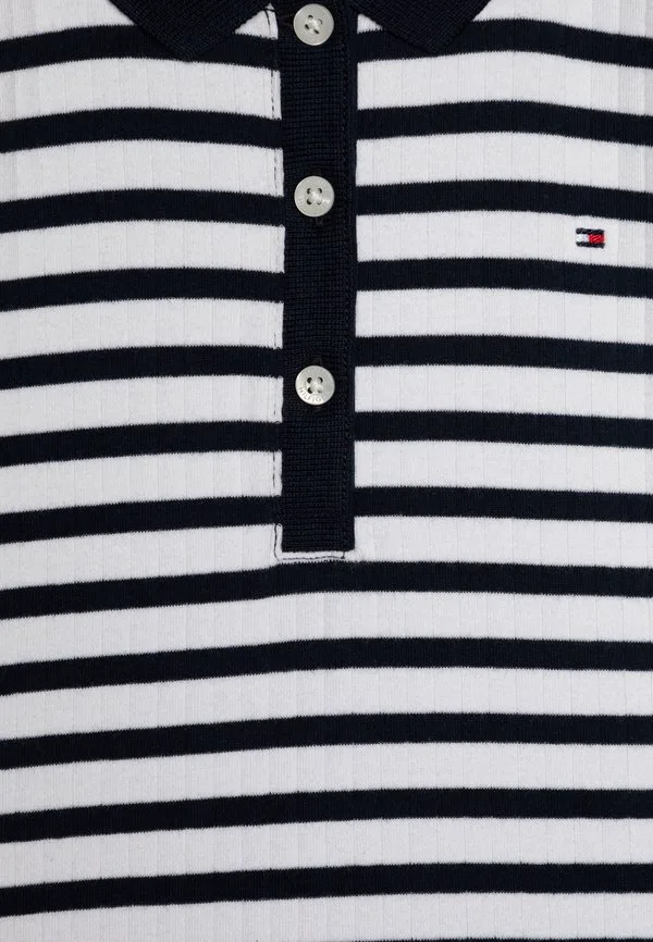 Платье-Скейтер в стиле поло, повседневное платье Tommy Hilfiger, Dark Night Navy — фото 4