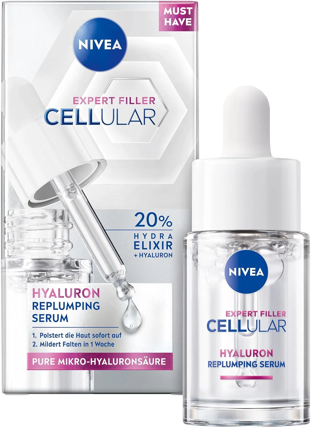 Сыворотка Nivea — Гиалуроновая «Cellular Expert Filler Replumping» от, 15 мл