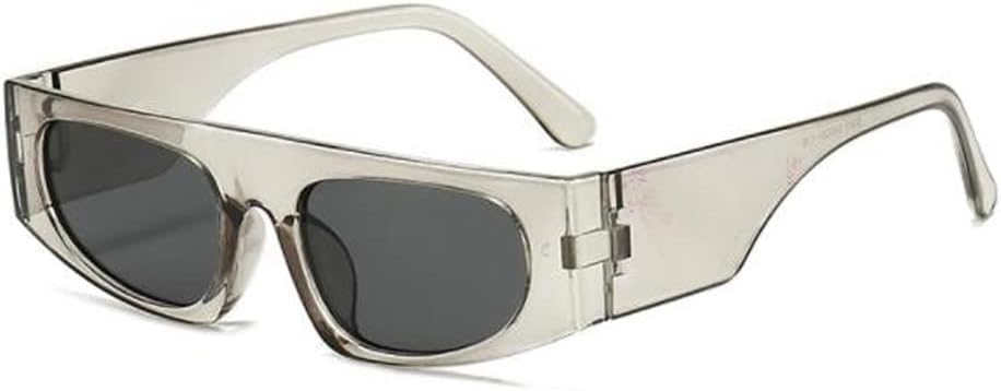 

Солнцезащитные очки в форме «кошачий глаз» прямоугольной формы для мужчин и женщин, в стиле хип-хоп/панк, простые солнцезащитные очки с широкими дужками star shop, Light Gray Frame Black Gray Flakes