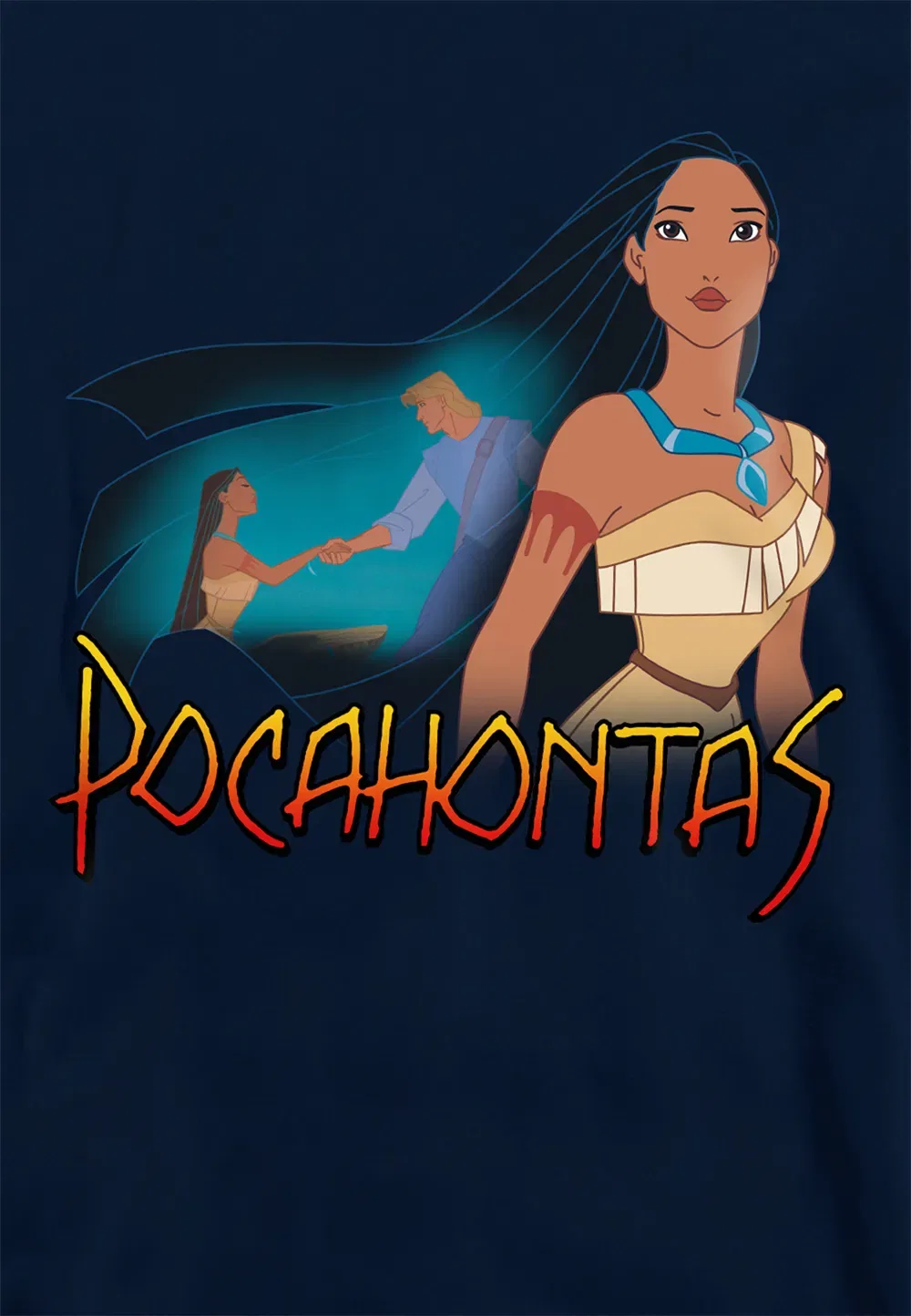 Детская худи с принтом Pocahontas, Disney, темно-синий — фото 2
