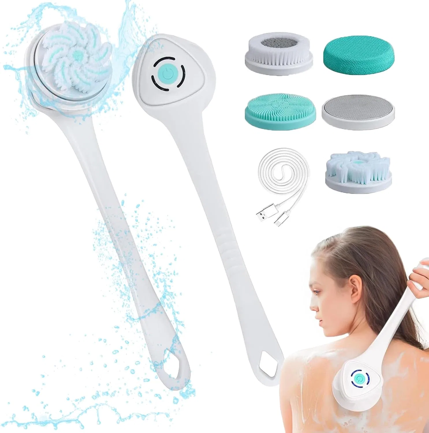 Щетка для тела Boby Brush, OMCleaner, силикон, 453.6 г, White/Opulent Garden