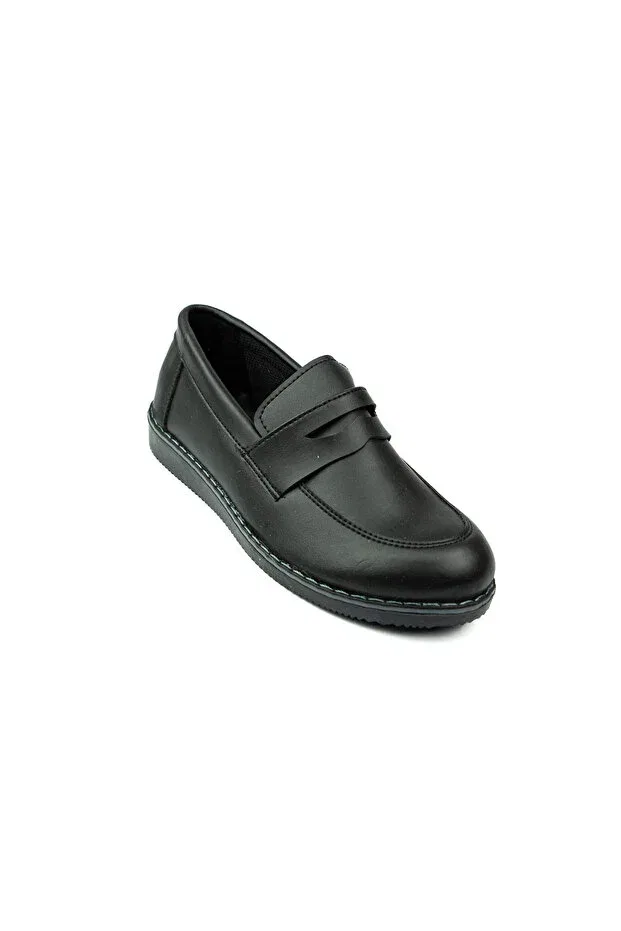 Детские мокасины для мальчиков с коротким каблуком Minican, Black