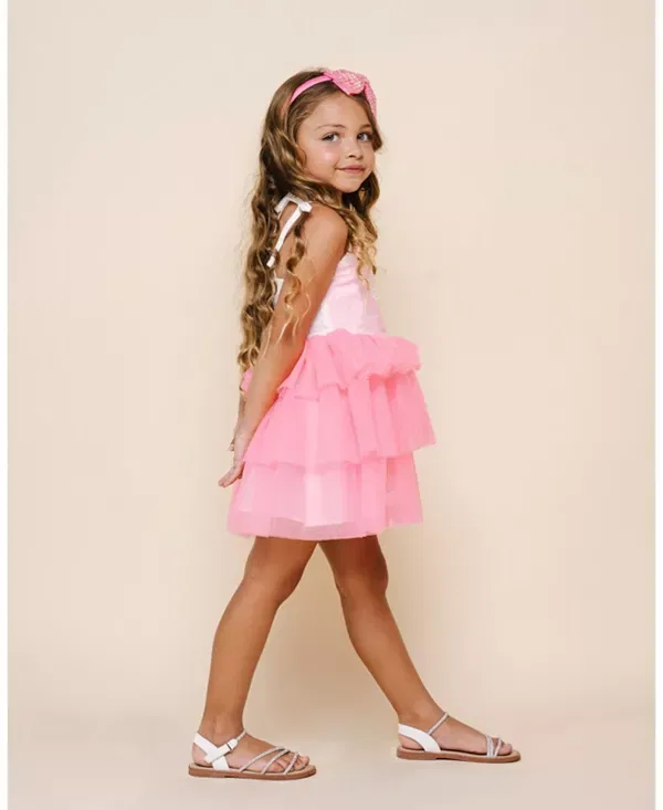 Детское платье для девочек с принтом Kai Bow Tutu Dress Petite Hailey, розовый — фото 3