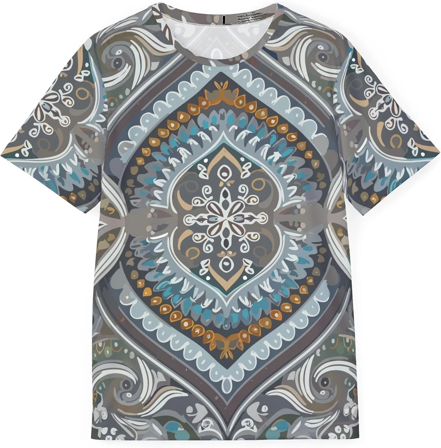 Унисекс футболка с орнаментом India Print, Multicolor
