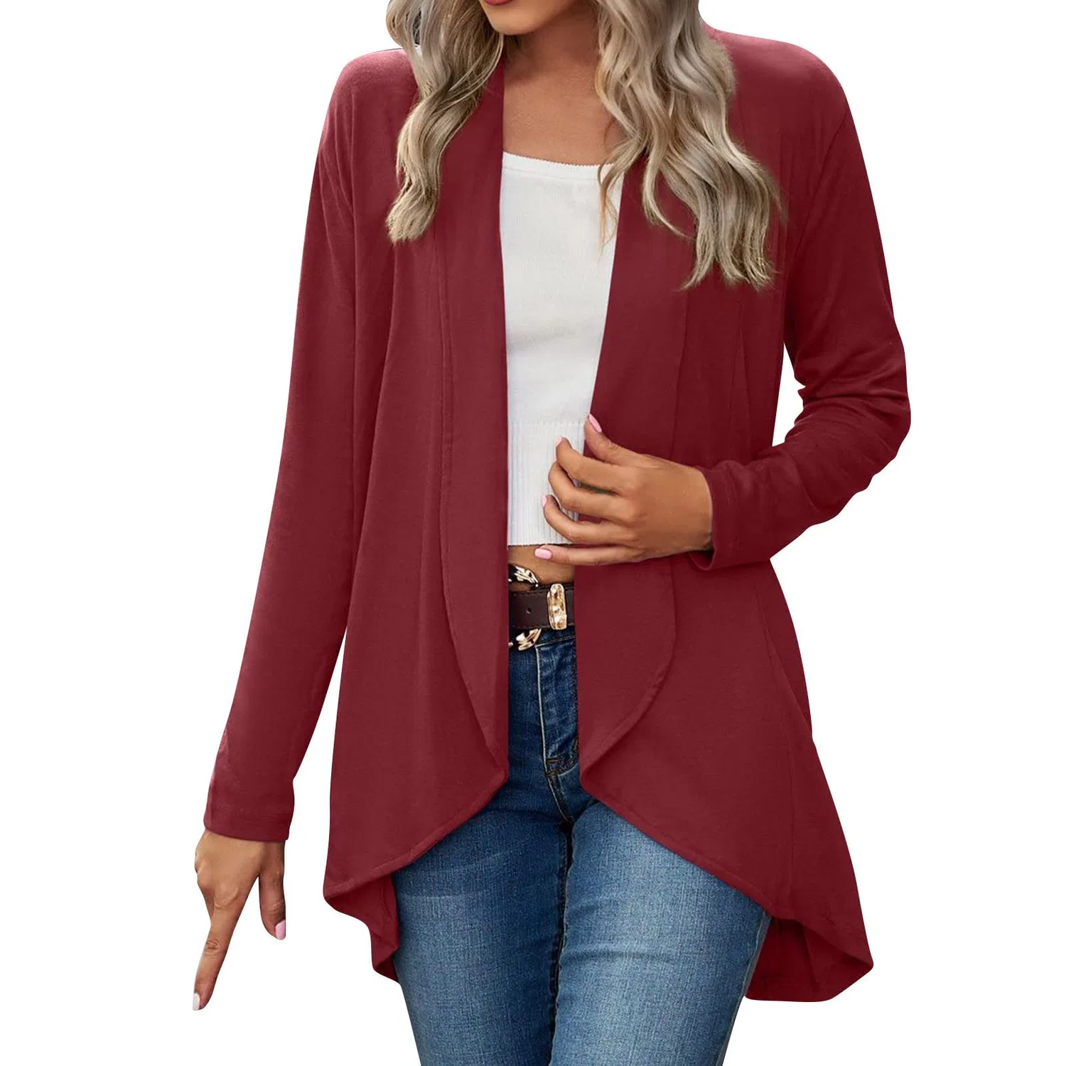 Женский кардиган с длинным рукавом Red Cardigan, A-rosso