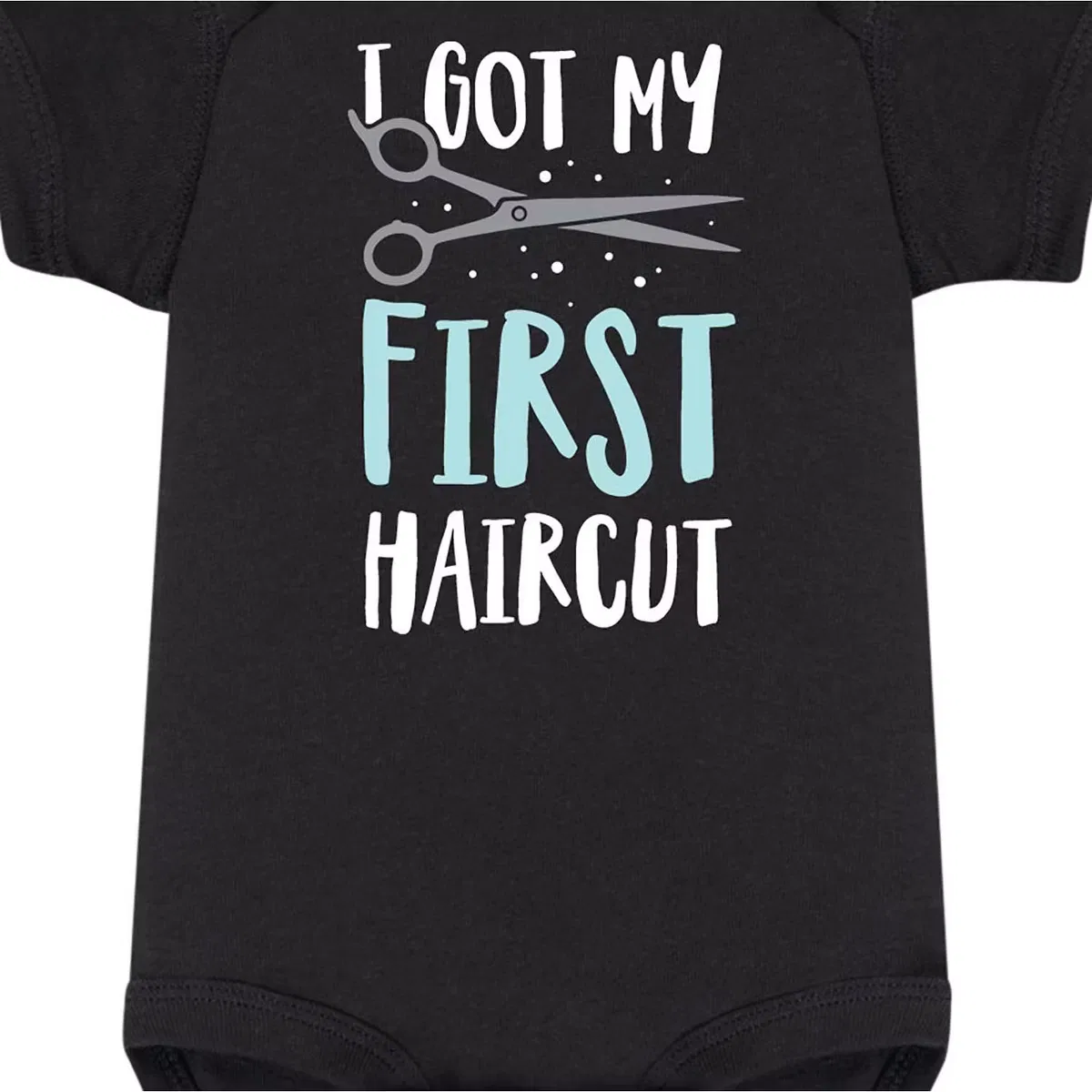 Боди-комбинезон с принтом First Haircut Instant Message, black — фото 2