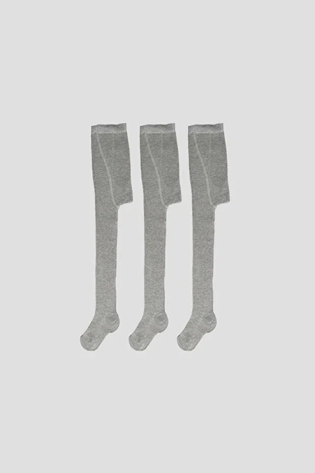 Детские колготки для девочек хлопковые 3 шт Defne Baby, Gray — фото 4