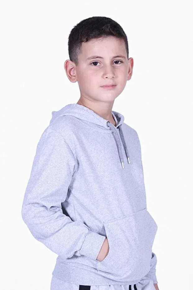 Детский комплект свитшотов с длинным рукавом с принтом Fyk Kids, Gray Blue — фото 2