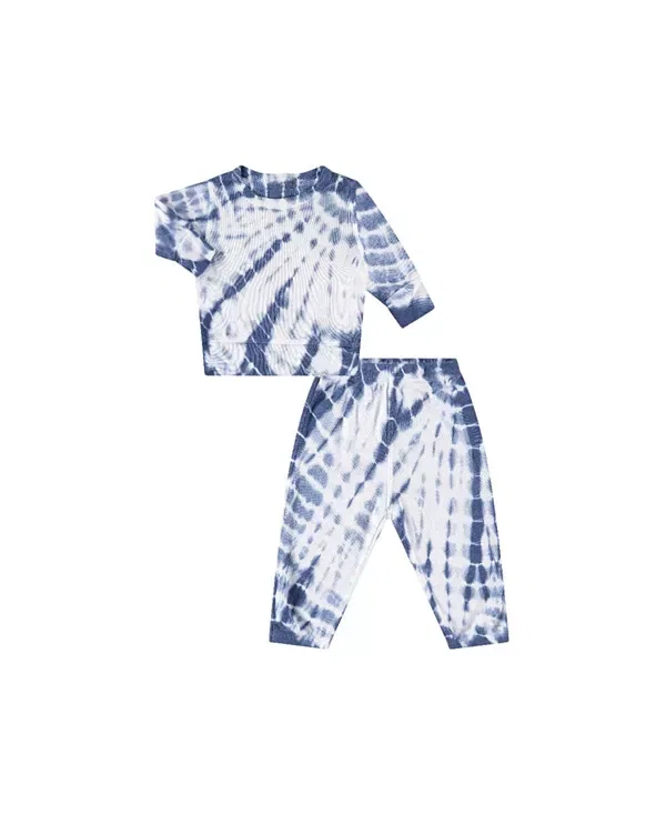 Детский комплект из футера с принтом Tie Dye Rib Pullover and Pant Set PaigeLauren, Blue Tie Dye