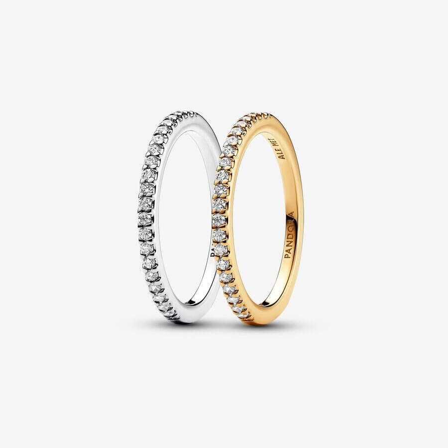 

Ювелирный комплект Pandora Timeless Classic Sparkling Band Ring, 2 предмета
