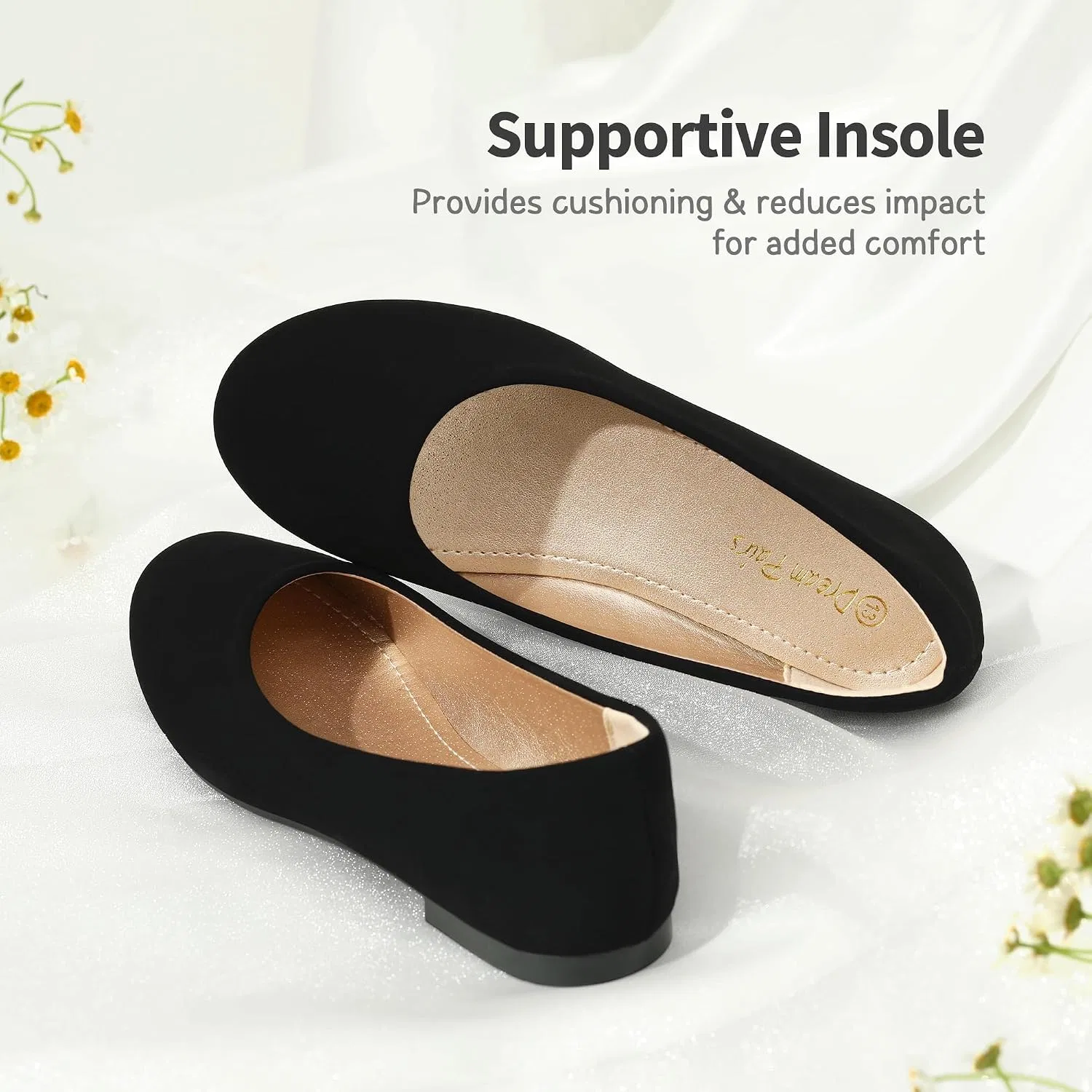 Детские балетки для девочек DREAM PAIRS, Black/Nubuck — фото 4