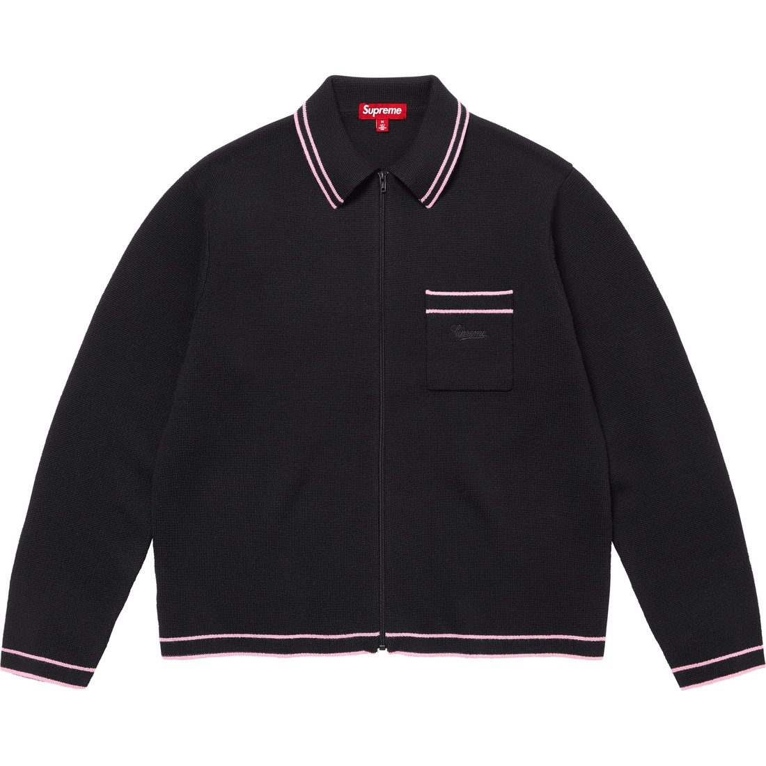 

Свитер-поло на молнии Supreme, черный