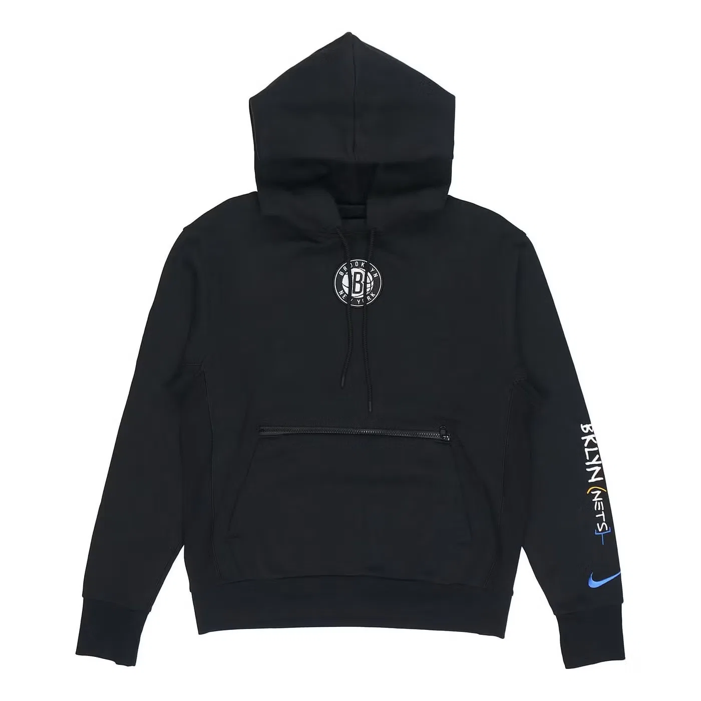 Худи с вышивкой Brooklyn Nets Nike, черный