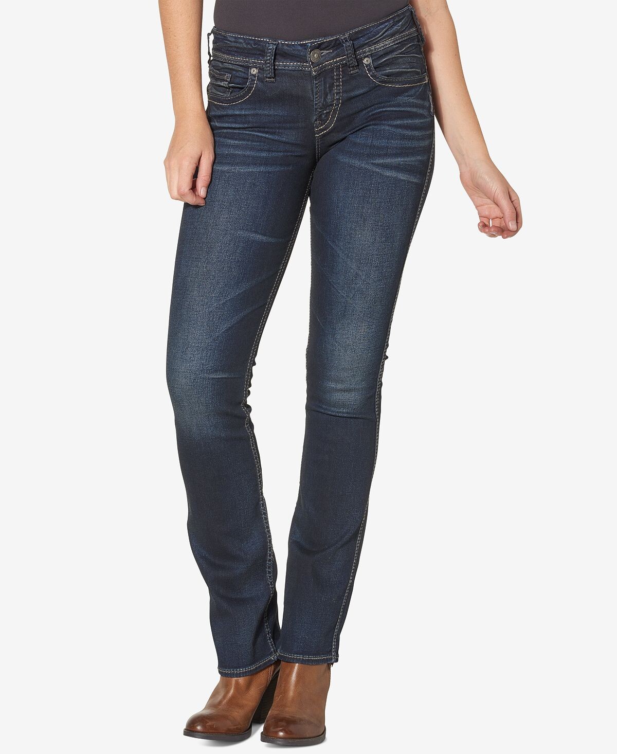 

Джинсы suki со средней посадкой curvy slim bootcut Silver Jeans Co.