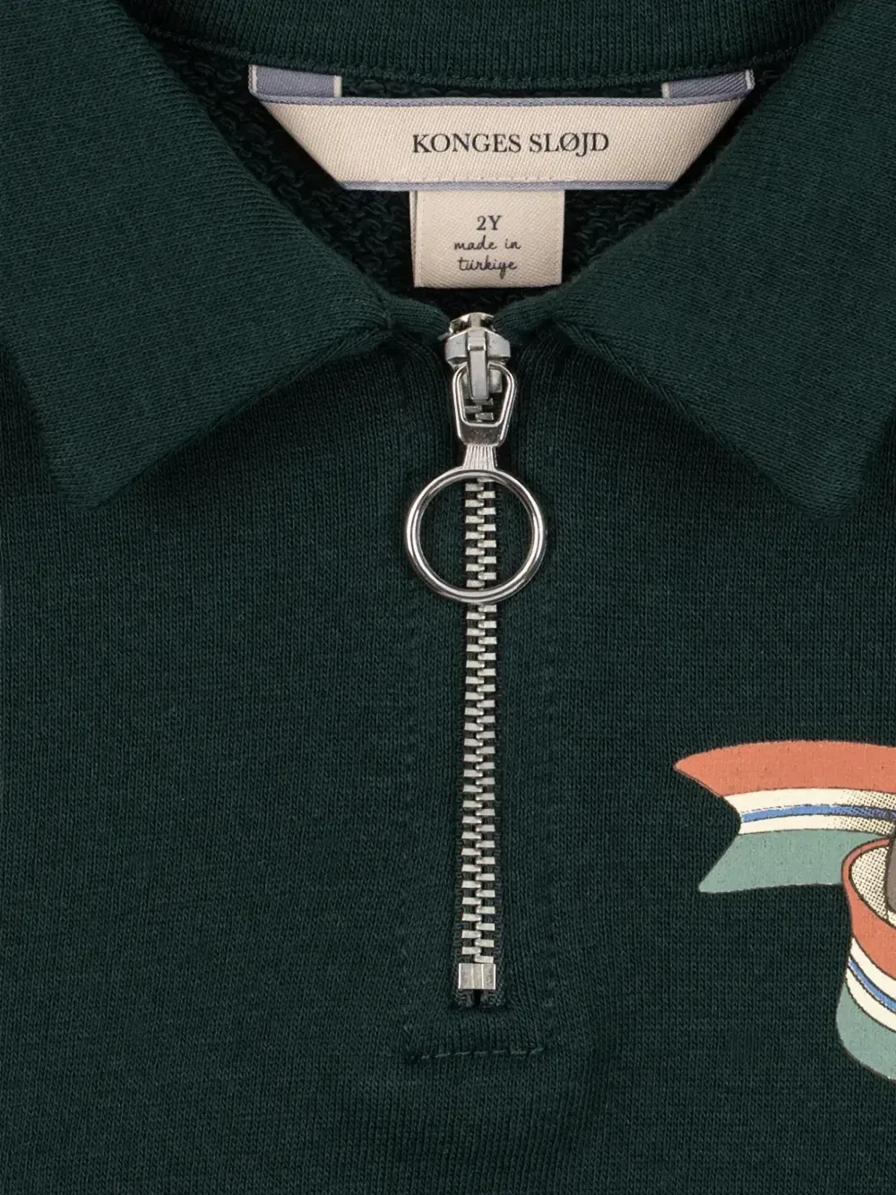 Джемпер Loupy quarter-zip в полоску Konges Slojd, зеленый — фото 3