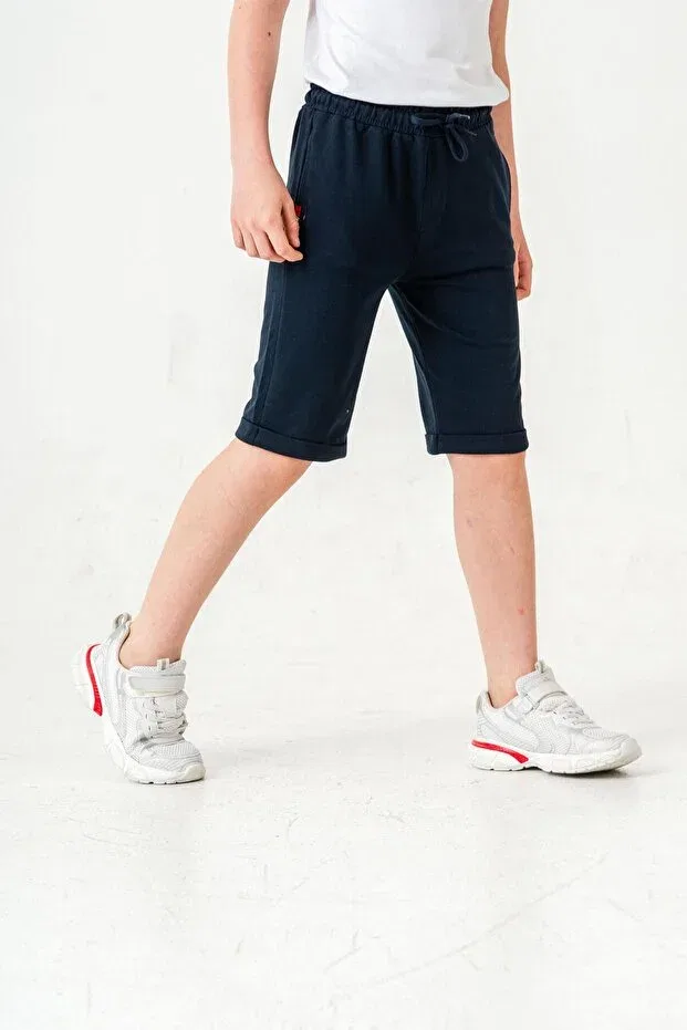 Детские шорты для мальчиков прямого кроя Basics Mışıl Kids, Navy Blue — фото 2