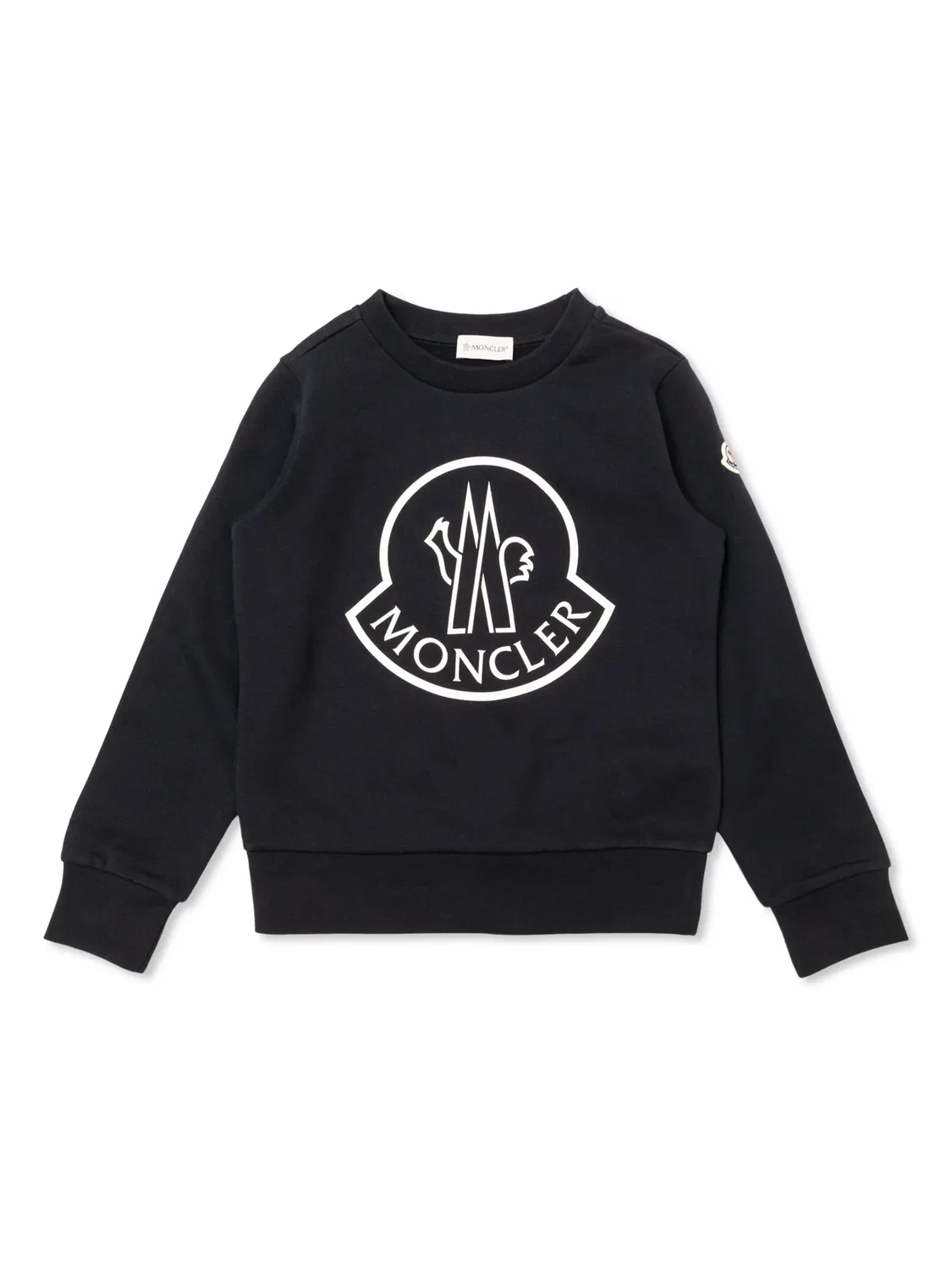 Свитшот с логотипом из хлопка Moncler, темно-синий