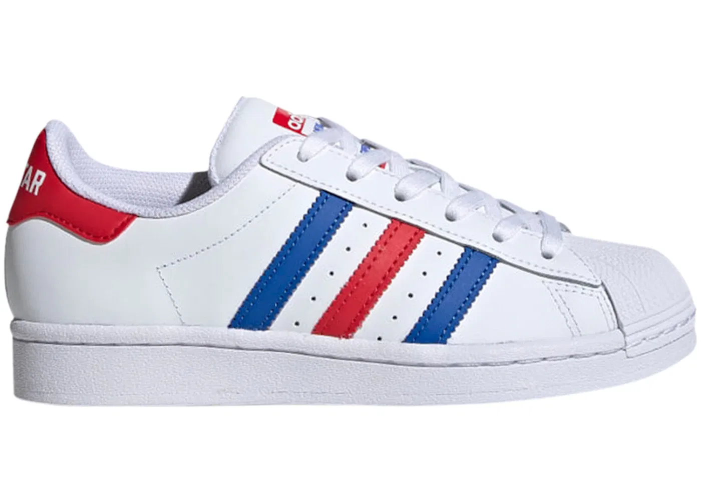 Детские кроссовки Lifestyle Adidas Superstar, Cloud White/Blue/Team Collegiate Red