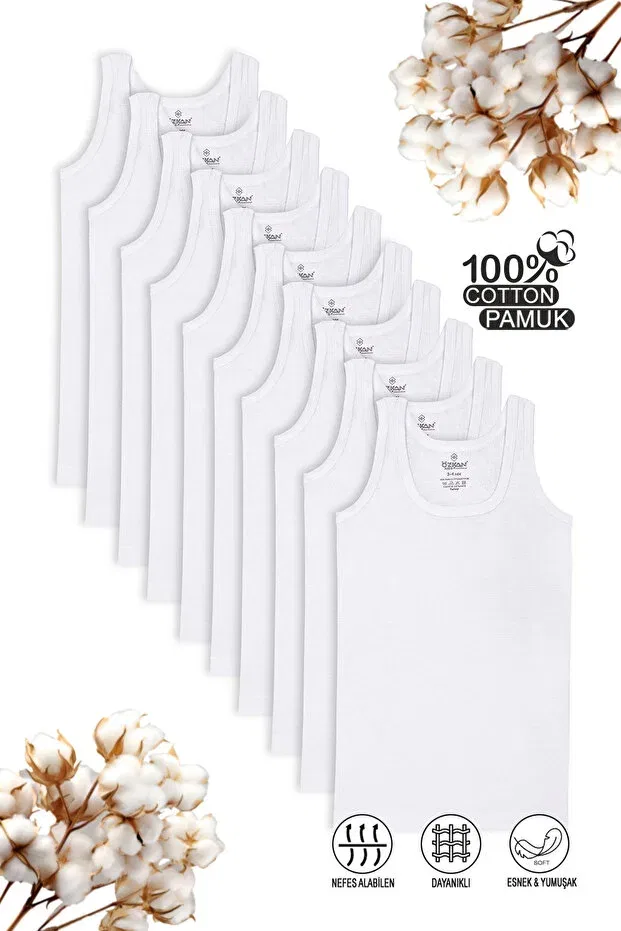 Детское для мальчиков хлопковое нижнее белье 10 шт Özkan Underwear, White