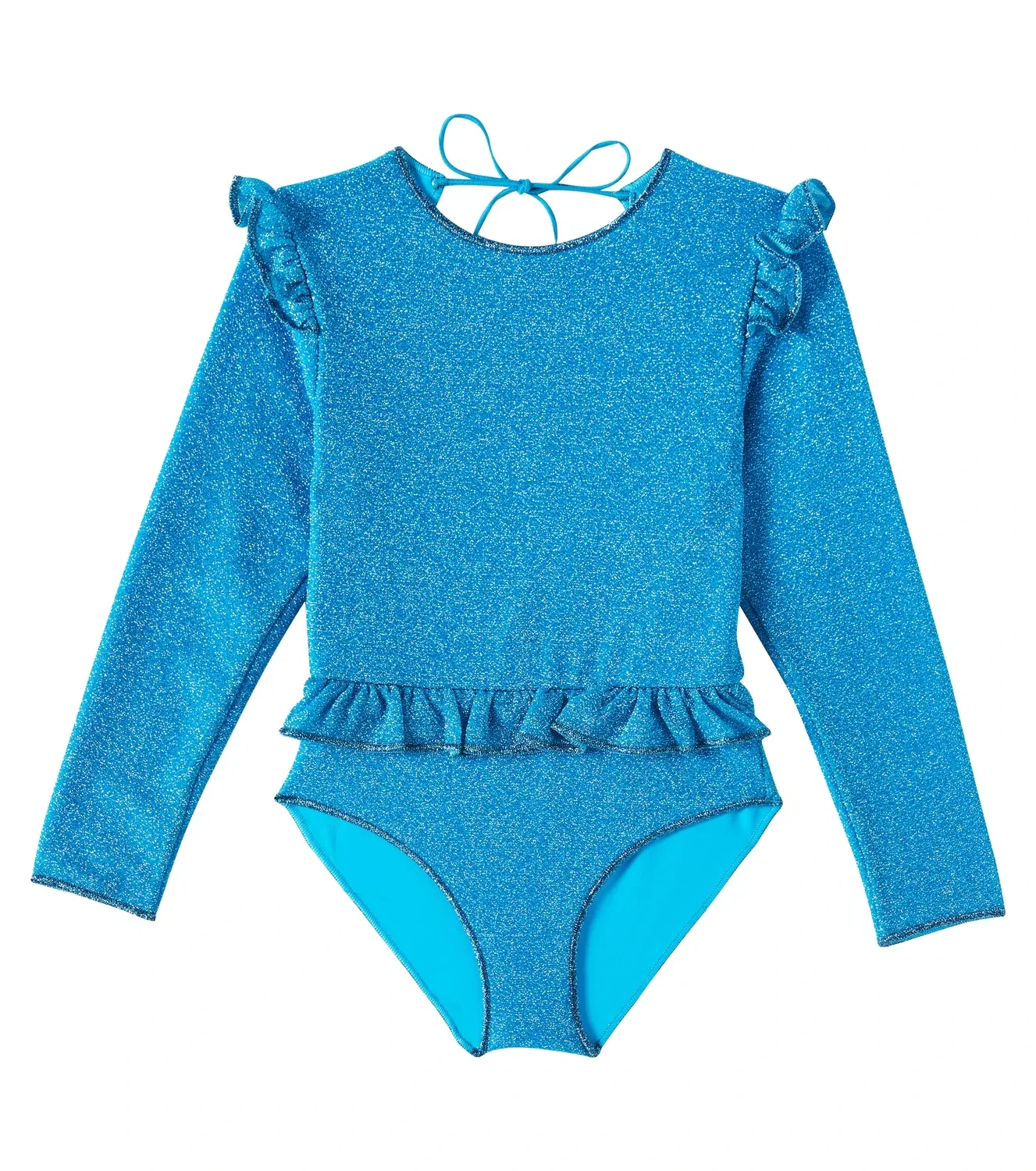 Раздельный купальник с оборками из ламе Lumière Oseree Kids, Turquoise