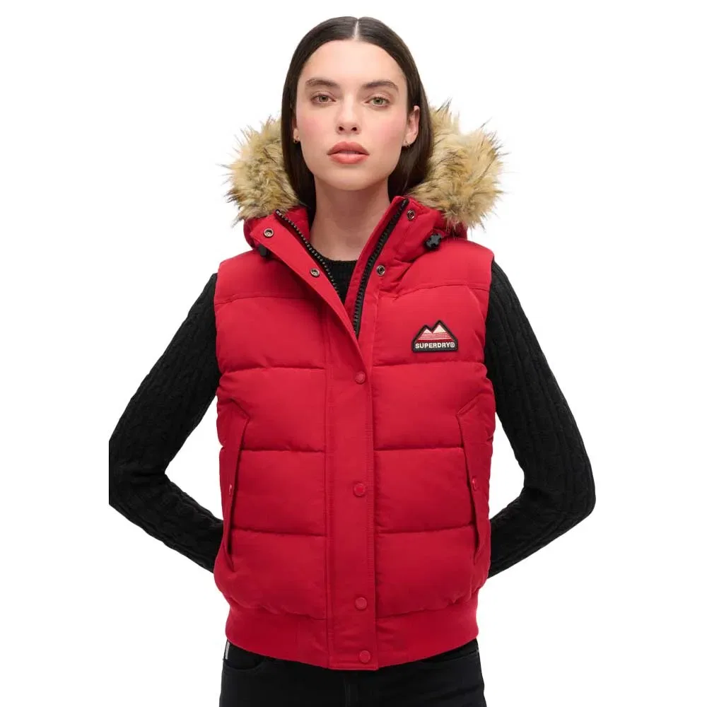 Жилет Superdry Everest Faux Fur, красный