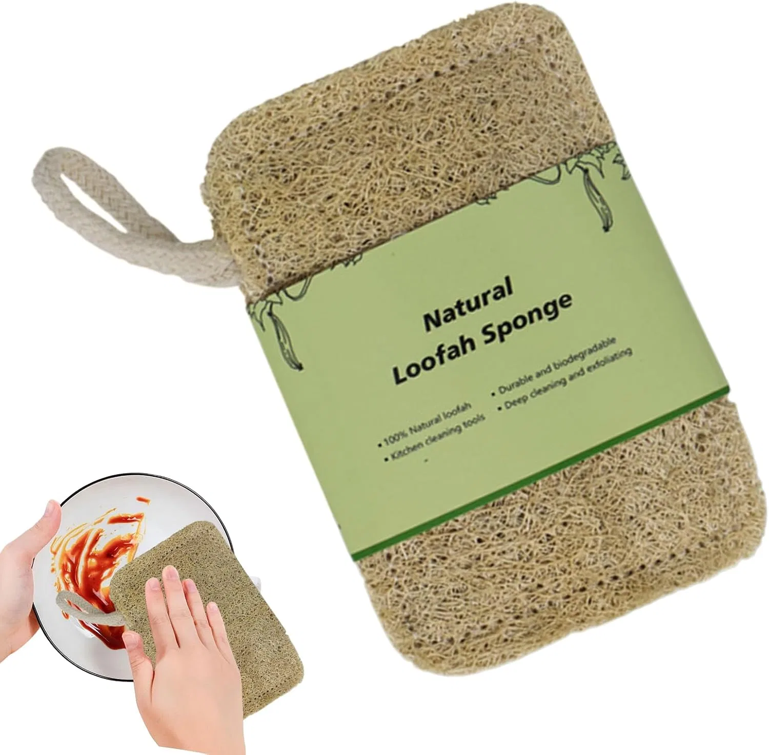 Мочалка из люфы, Квадратная, Generic