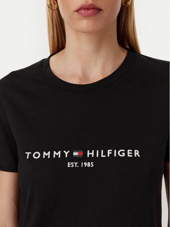 Футболка regular fit Heritage C-Nk Tommy Hilfiger, черный — фото 4
