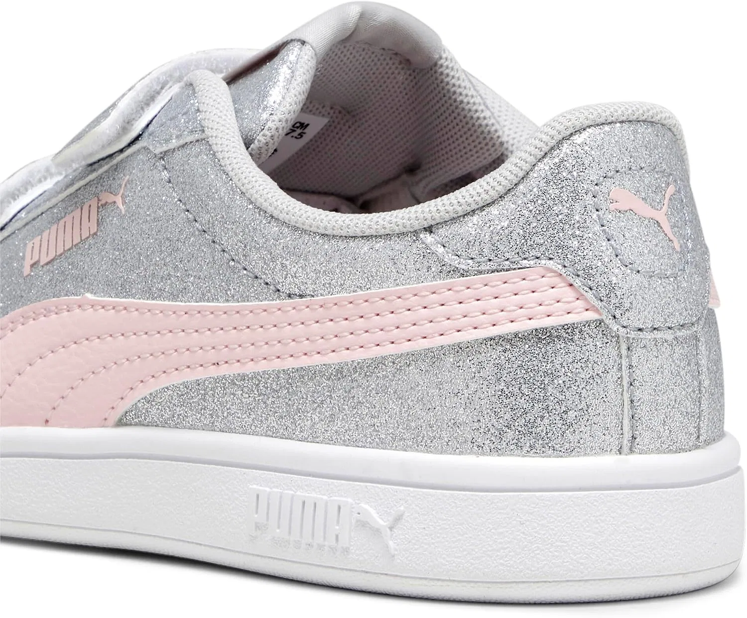Детские кроссовки с липучкой Smash Hook and Loop PUMA, Glacial Gray-Frosty Pink — фото 2