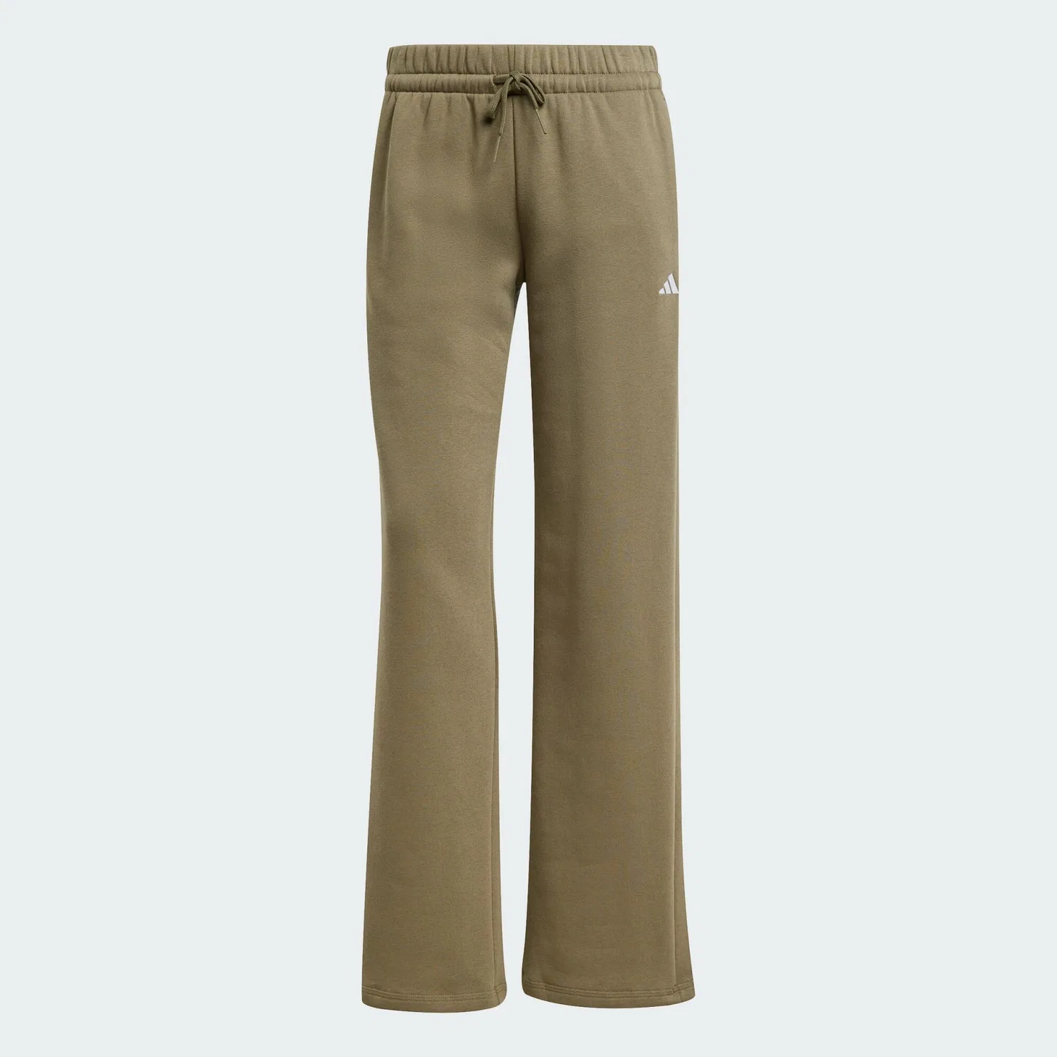 Женские брюки свободного кроя из футера Essentials Small Logo Feel Cozy Open-Hem Hose Adidas, Khakibeige Weiss — фото 2