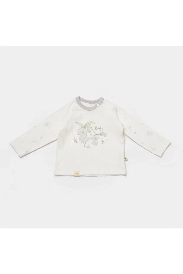 Детская футболка с длинным рукавом с принтом Koala jungle sweat Biorganic, Gri