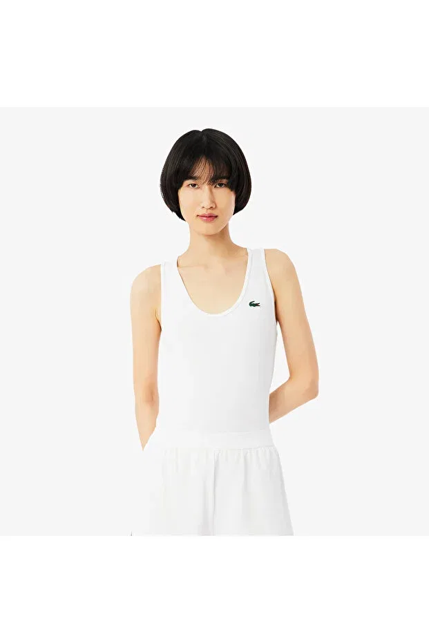 Футболка женская Lacoste White без рукавов
