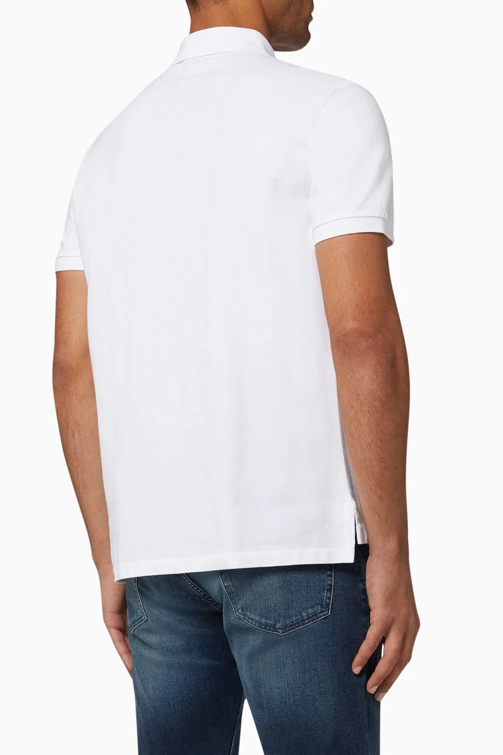 Поло с коротким рукавом сетчатое Custom Slim Fit Polo Ralph Lauren, белый — фото 3