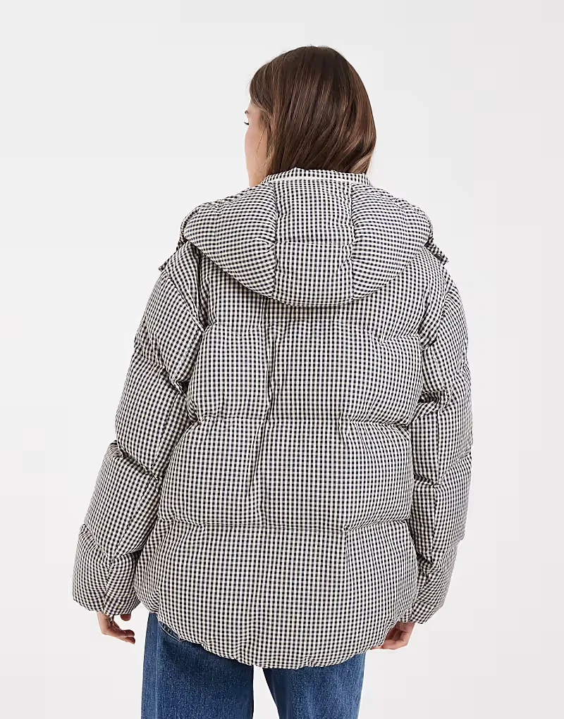 Пуховая куртка Levi's Tate в мелкую клетку, черный — фото 3