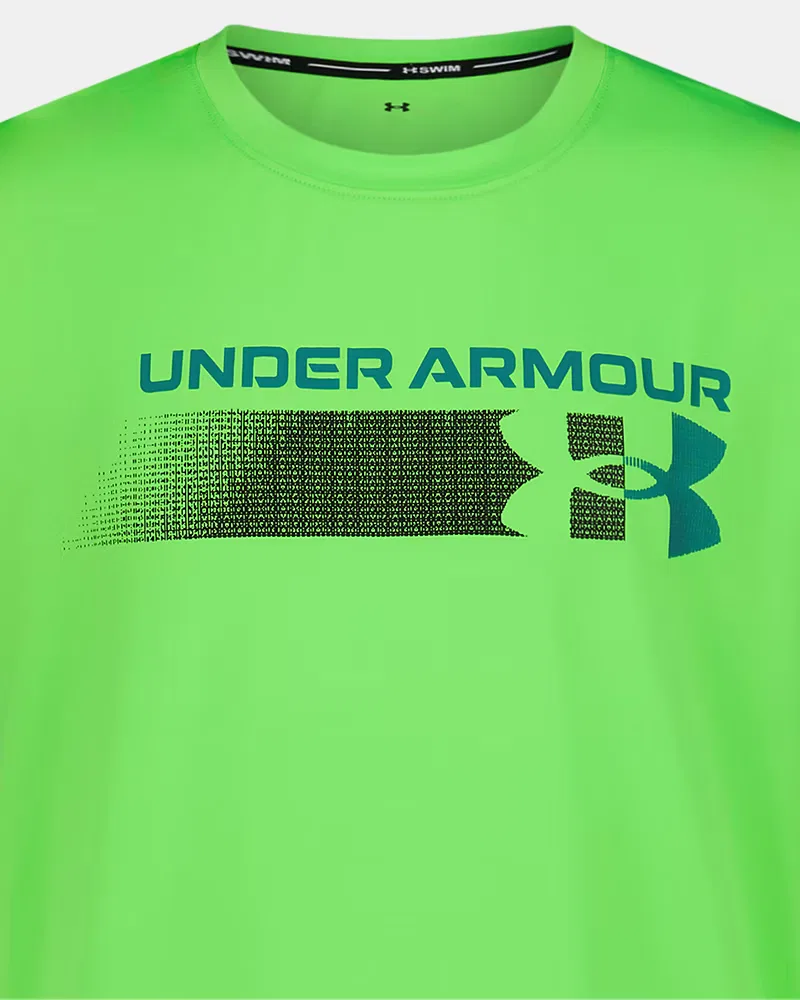 Футболка для серфинга для мальчиков с защитой UPF 50+ UA Warp Surf UnderArmour, Hyper Green/Black — фото 2