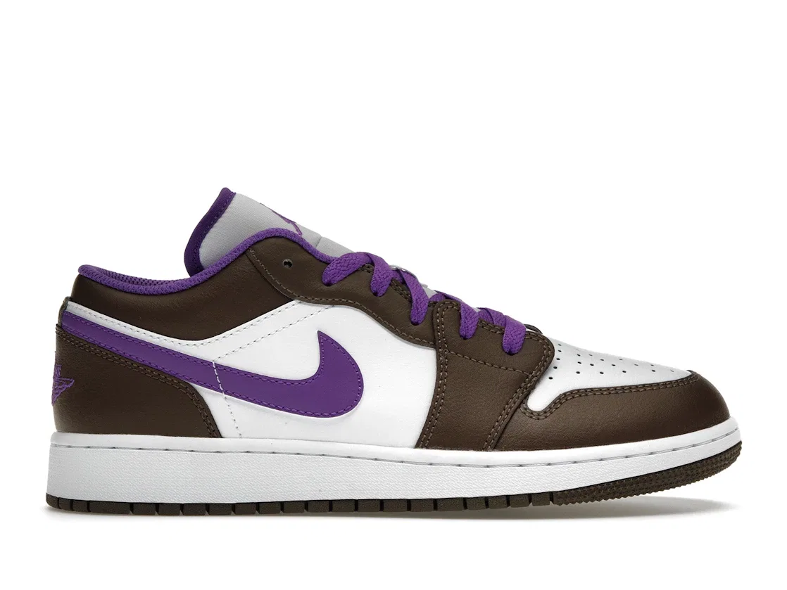 Детские кроссовки с низким верхом Jordan 1 Low Purple Mocha Jordan, Palomino/Wild Berry-White