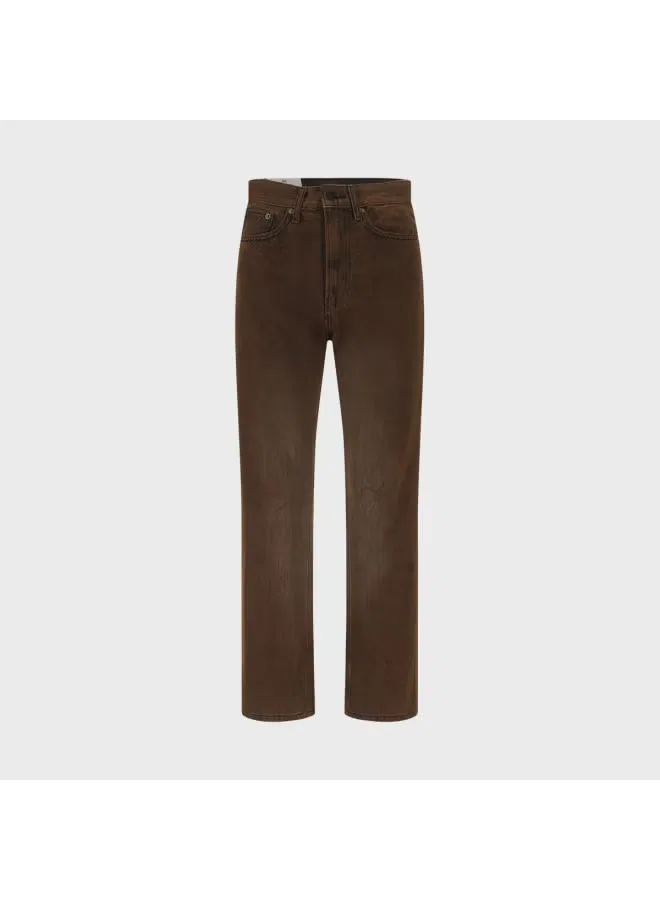 Джинсы прямые винтажные с эффектом потертости Zara, коричневый — фото 2