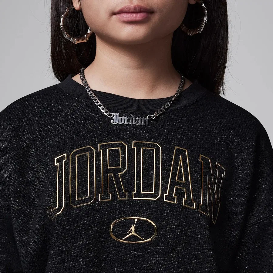 Детский свитшот с длинным рукавом Nike Jordan 1st Baby Blue Crew, Черный — фото 4
