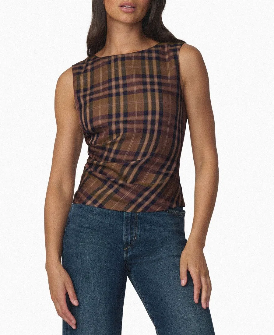Топ без рукавов The Meg Plaid Joe's Jeans, Camel Plaid