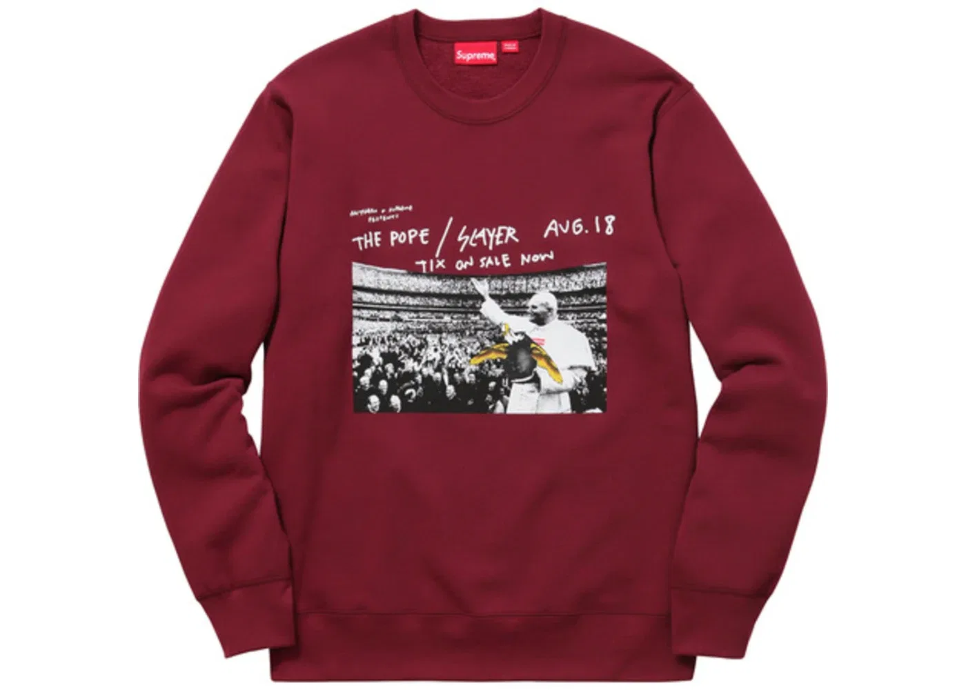 Мужской свитшот с принтом Antihero Pope Supreme, бордовый