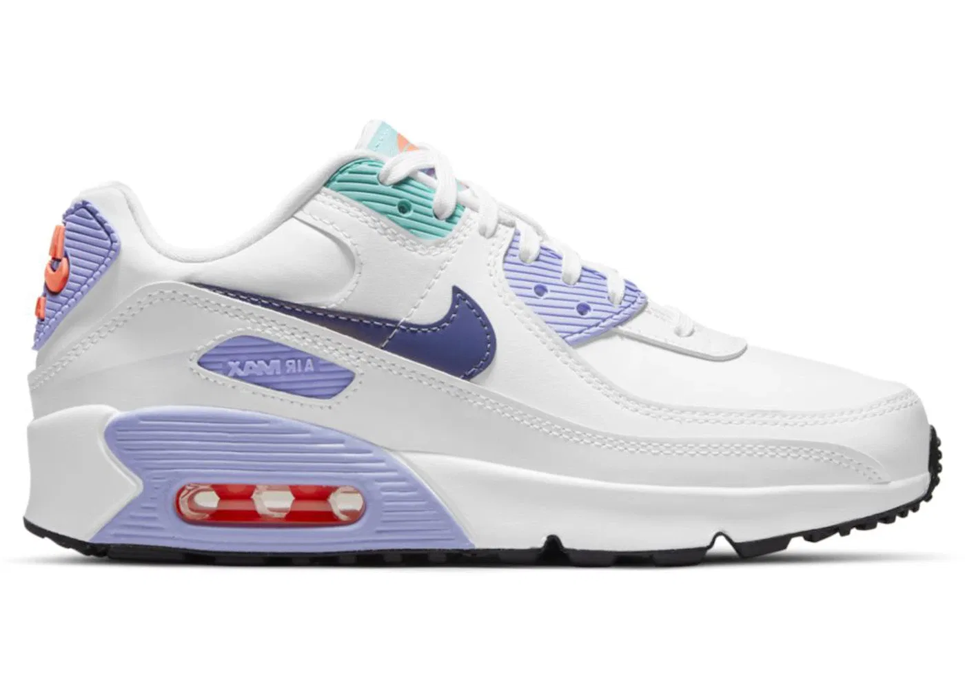 Детские кроссовки Lifestyle Nike Air Max 90 SE, White/Dark Purple Dust/Light Thistle/Copa